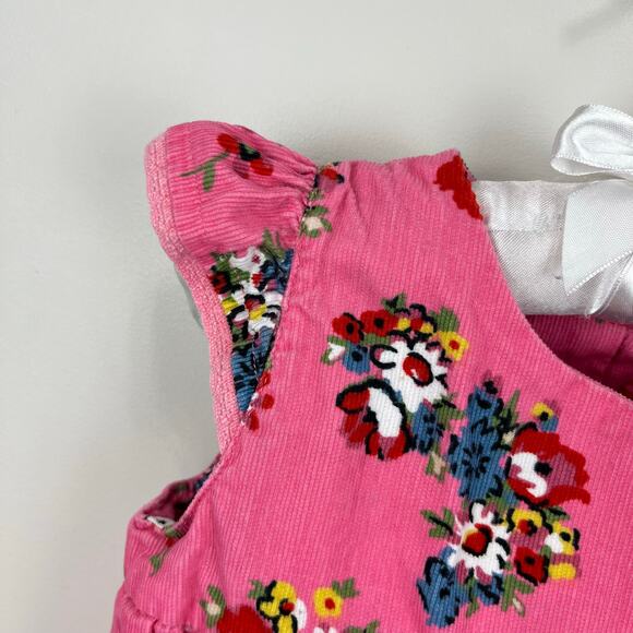 Mini Boden Pink Floral Corduroy Jumpsuit Overalls 12-18 Months - Picture 2 of 9